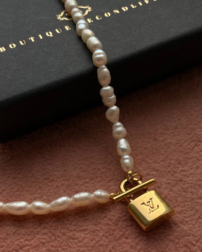 Authentic Louis Vuitton Padlock Pendant- Necklace