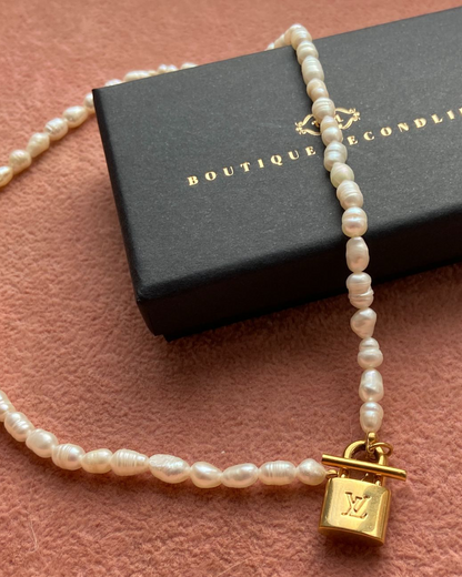 Authentic Louis Vuitton Padlock Pendant- Necklace