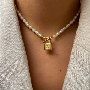 Authentic Louis Vuitton Padlock Pendant- Necklace