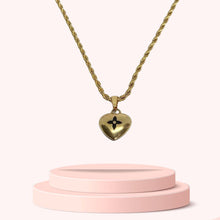 Load image into Gallery viewer, Authentic Louis Vuitton Mini Black Coeur Charm- Reworked Necklace