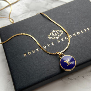 Authentic Louis Vuitton Pendant Logo Blue dark Pastilles