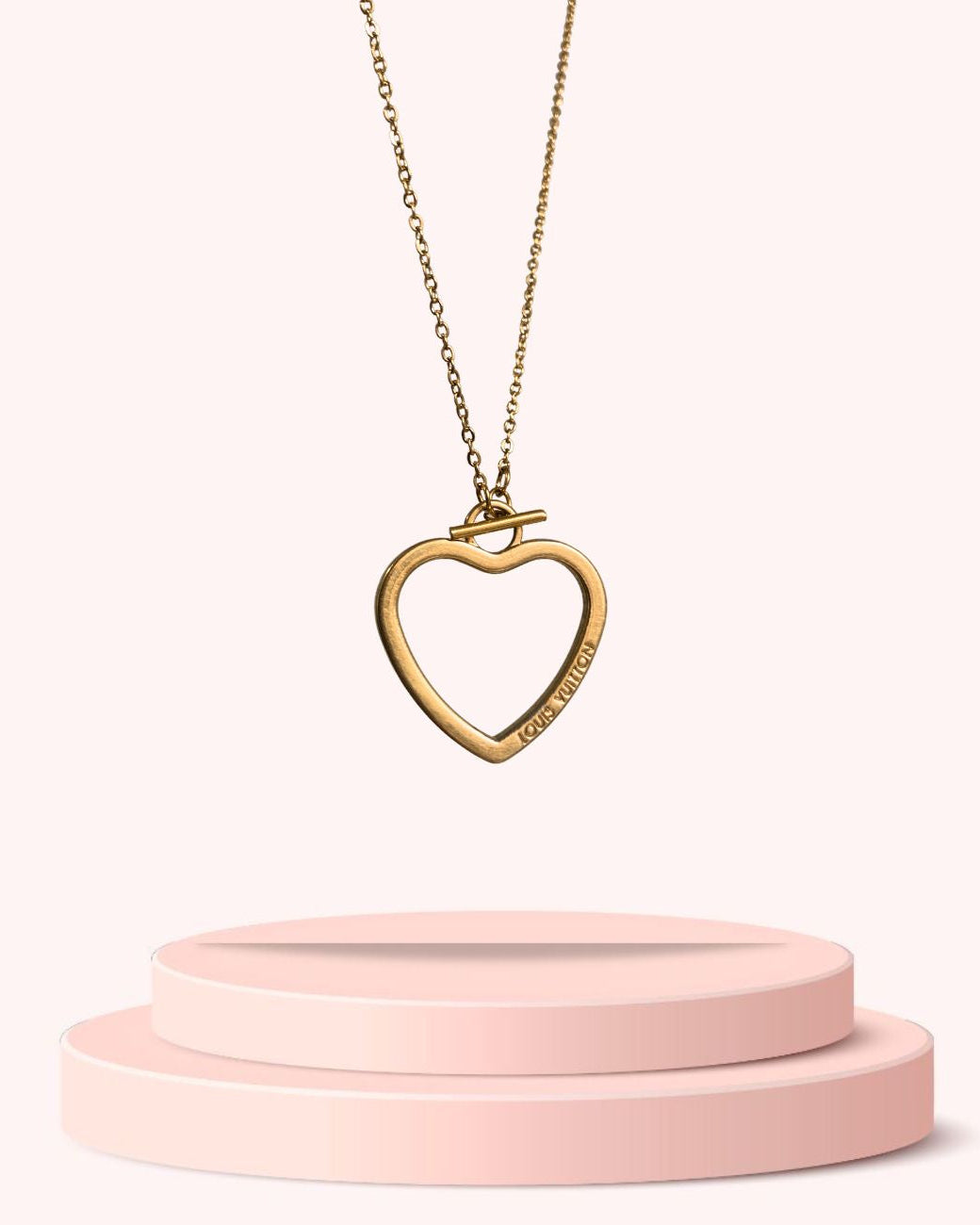 Authentic Louis Vuitton Big Coeur Charm- Reworked Necklace