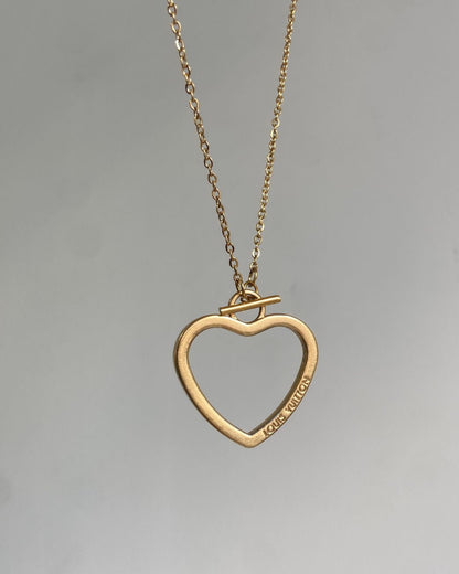 Authentic Louis Vuitton Big Coeur Charm- Reworked Necklace