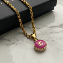 Load image into Gallery viewer, Authentic Louis Vuitton Logo Fucsia Pendant- Necklace