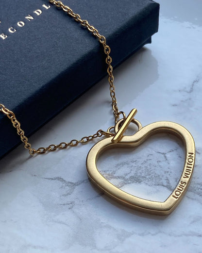 Authentic Louis Vuitton Big Coeur Charm- Reworked Necklace