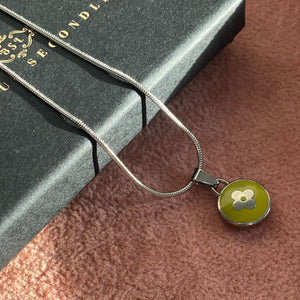 Authentic Louis Vuitton Green Pendant Reworked Necklace