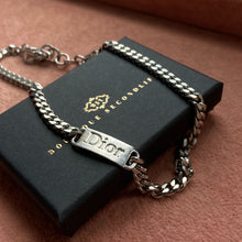 Load image into Gallery viewer, Authentic Dior Silver Plaque pendant - Reworked Choker