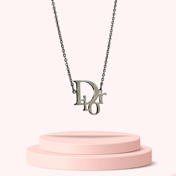 Authentic Dior Pendant- Reworked Silver Necklace