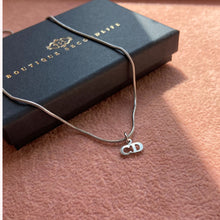 Load image into Gallery viewer, Authentic Mini CD Dior Pendant- Reworked Silver Necklace