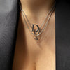 Authentic Mini CD Dior Pendant- Reworked Silver Necklace