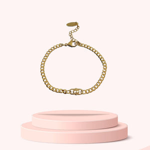 Authentic CD mini Oval Dior pendant- Reworked Bracelet