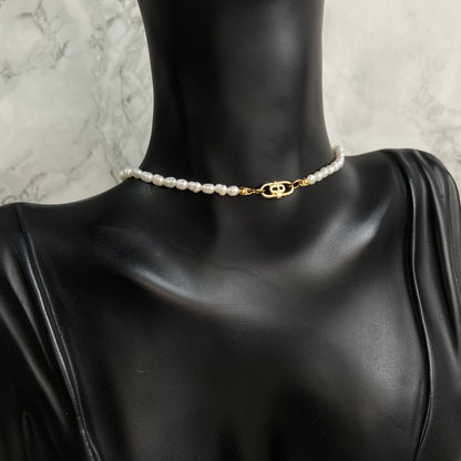 Authentic CD mini Oval Dior pendant- Reworked Choker