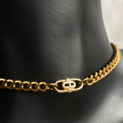 Authentic CD mini Oval Dior pendant- Reworked Choker