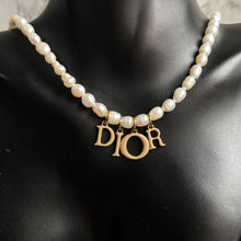 Load image into Gallery viewer, Authentic Dior Beige Spellout  - Reworked Pearls Necklace