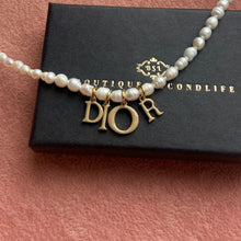 Load image into Gallery viewer, Authentic Dior Beige Spellout  - Reworked Pearls Necklace