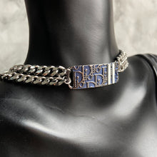 Load image into Gallery viewer, Authentic Dior Plaque Blue Pendant- Reworked Necklace