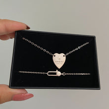 Load image into Gallery viewer, Authentic Gucci Pendant Heart &amp; Bracelet Set -Repurposed Necklace