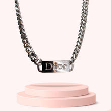 Load image into Gallery viewer, Authentic Dior Silver Plaque pendant - Reworked Choker