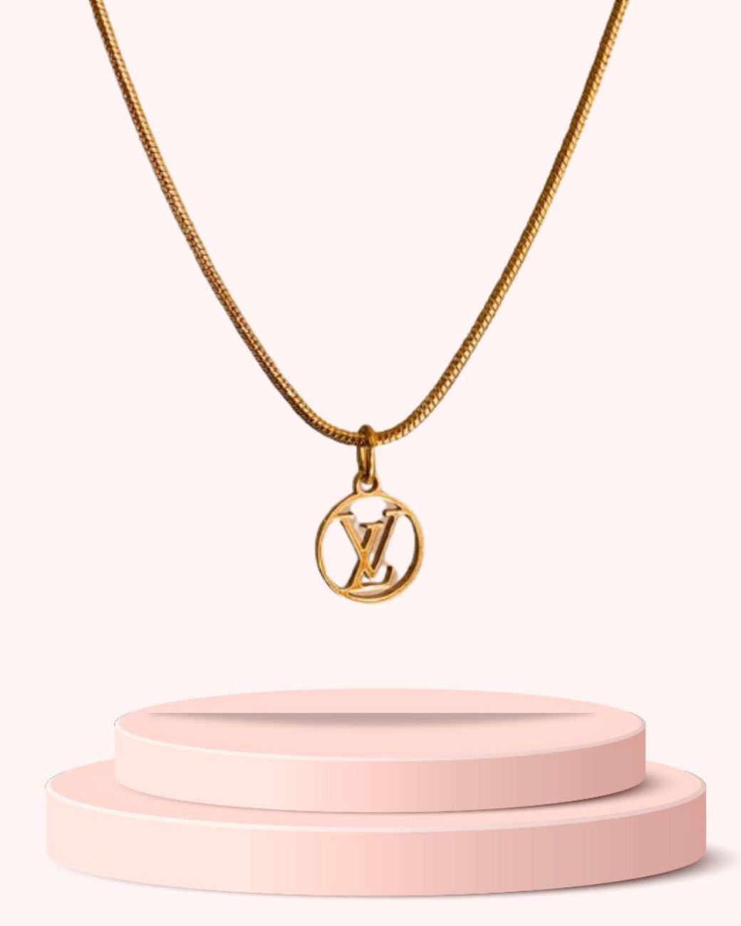 Authentic Louis Vuitton Logo Blooming Pendant- Reworked Necklace
