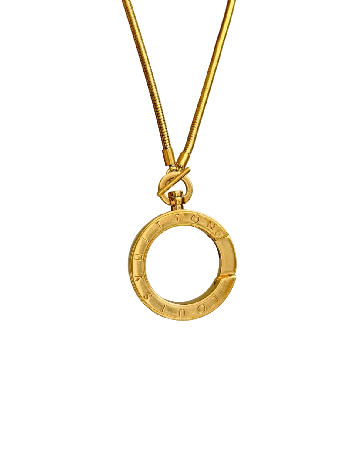 Authentic Louis Vuitton Clasp Rounded Pendant - Reworked Necklace