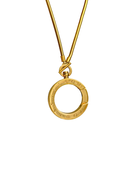 Authentic Louis Vuitton Clasp Rounded Pendant - Reworked Necklace