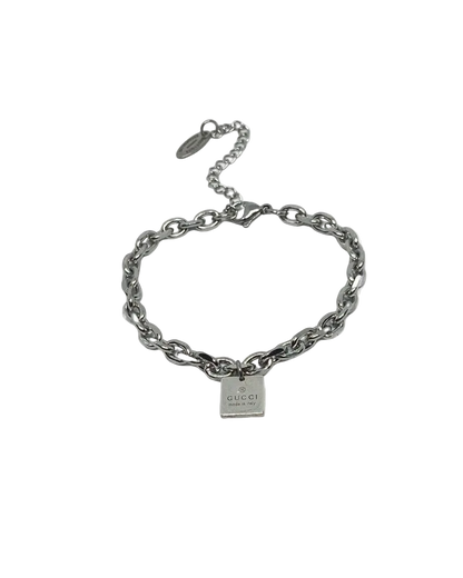 Authentic Gucci Pendant Square Repurposed Bracelet
