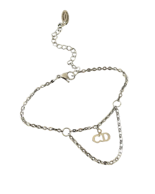 Authentic CD Dior Pendant  Reworked Bracelet