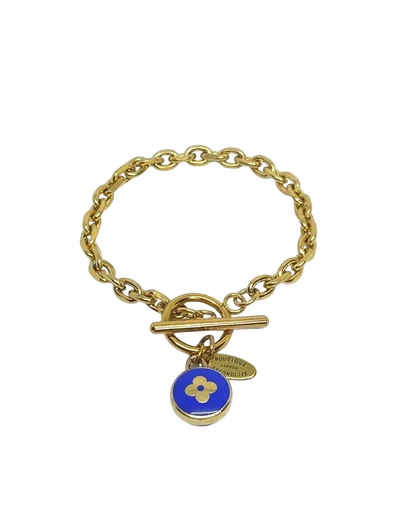 Authentic Louis Vuitton Blue Pendant  - Repurposed Bracelet