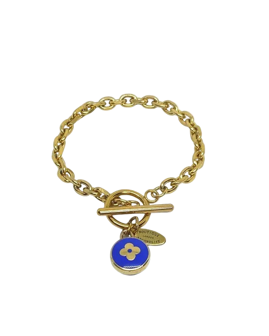 Authentic Louis Vuitton Blue Pendant  - Repurposed Bracelet