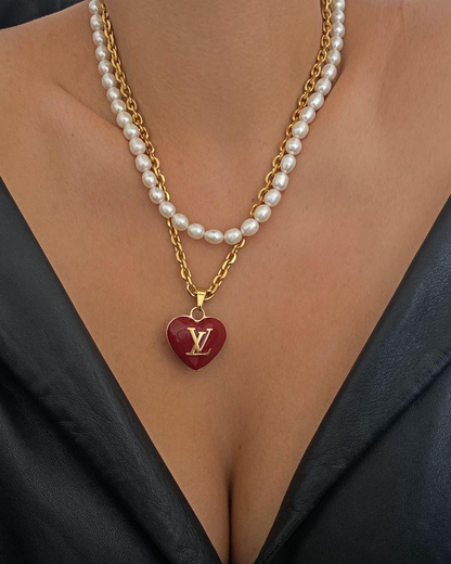 Authentic Louis Vuitton Heart Charm- Reworked Necklace