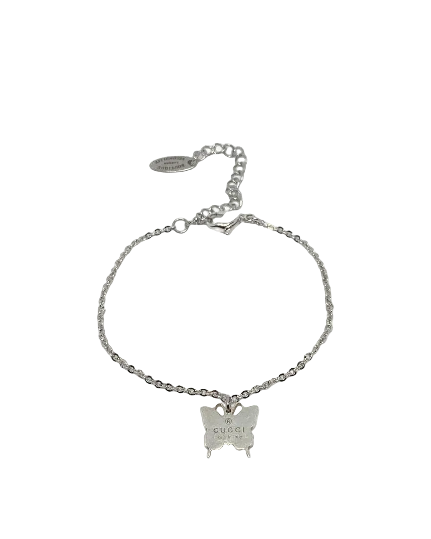 Authentic Gucci Pendant butterfly Repurposed Bracelet