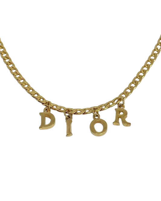 Authentic Dior Pendant speallout- Repurposed Necklace