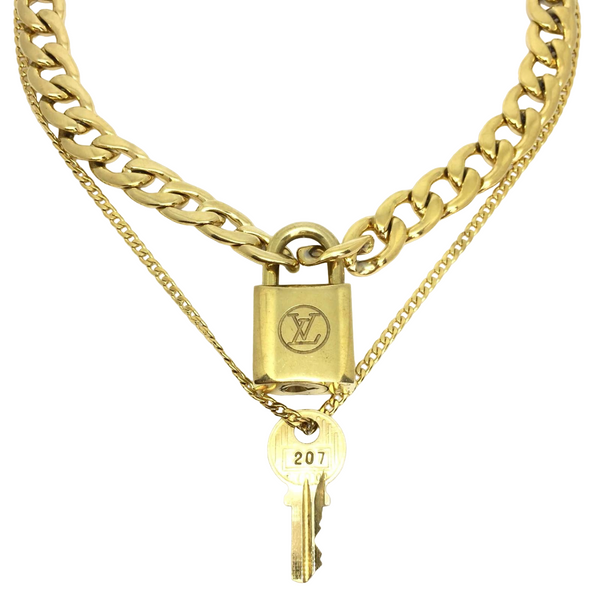 Padlock with Key Necklace with Cuban Chain – Boutique SecondLife