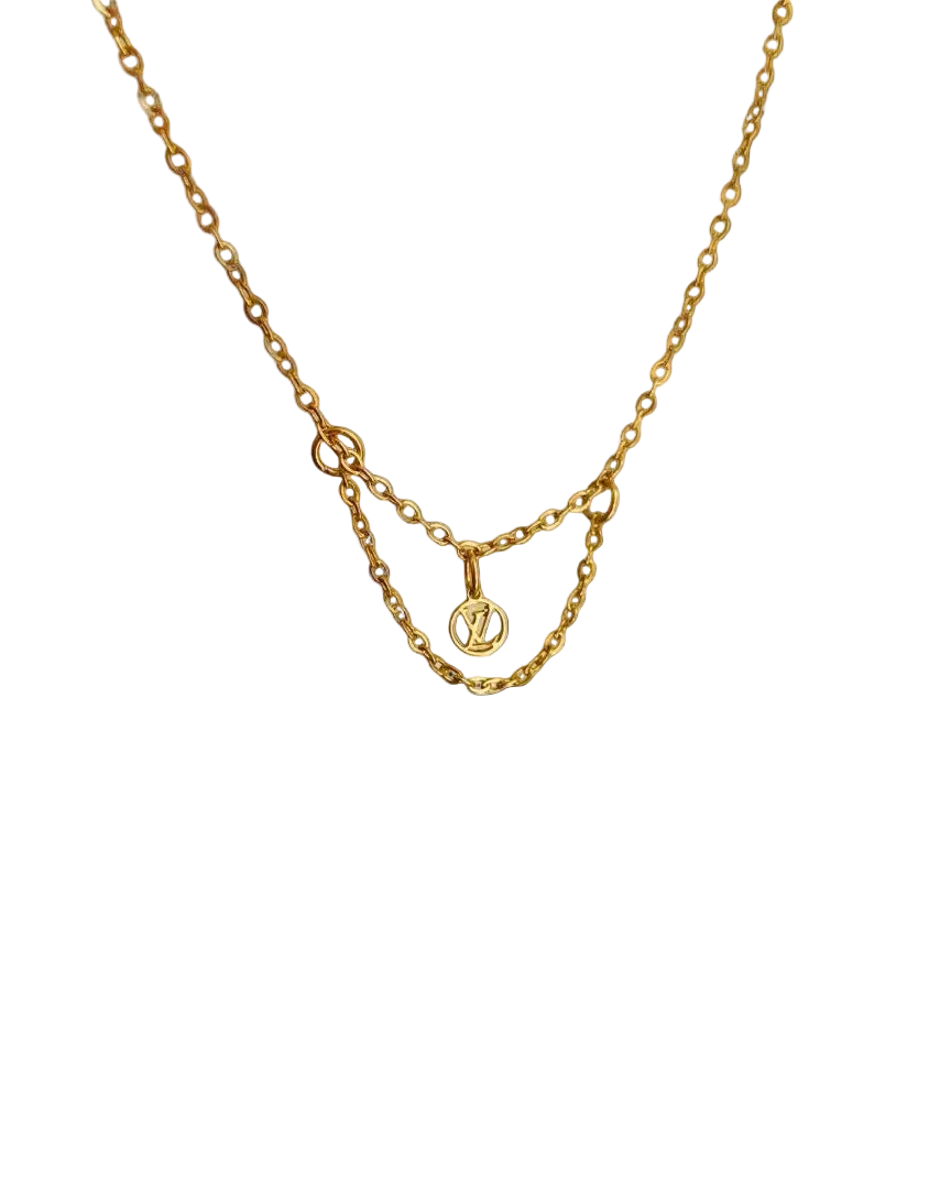 Authentic Louis Vuitton Logo Blooming Pendant- Reworked Choker