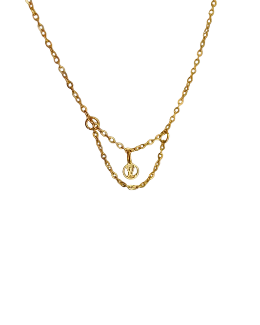 Authentic Louis Vuitton Logo Blooming Pendant- Reworked Choker