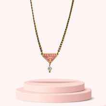 Load image into Gallery viewer, Repurposed Authentic Prada Pink tag - Necklace