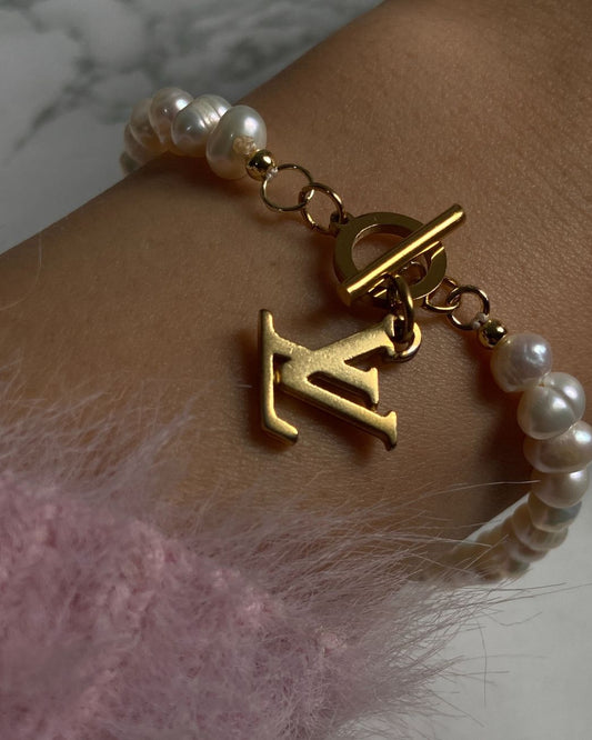 Authentic Louis Vuitton  Logo Pendant- Reworked Bracelet