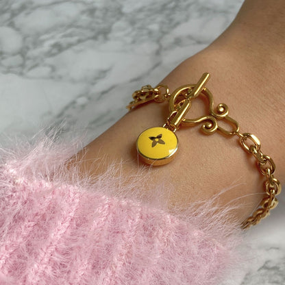 Authentic Louis Vuitton Yellow Pendant- Reworked Bracelet