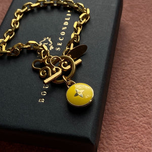 Authentic Louis Vuitton Yellow Pendant- Reworked Bracelet