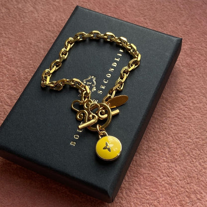 Authentic Louis Vuitton Yellow Pendant- Reworked Bracelet