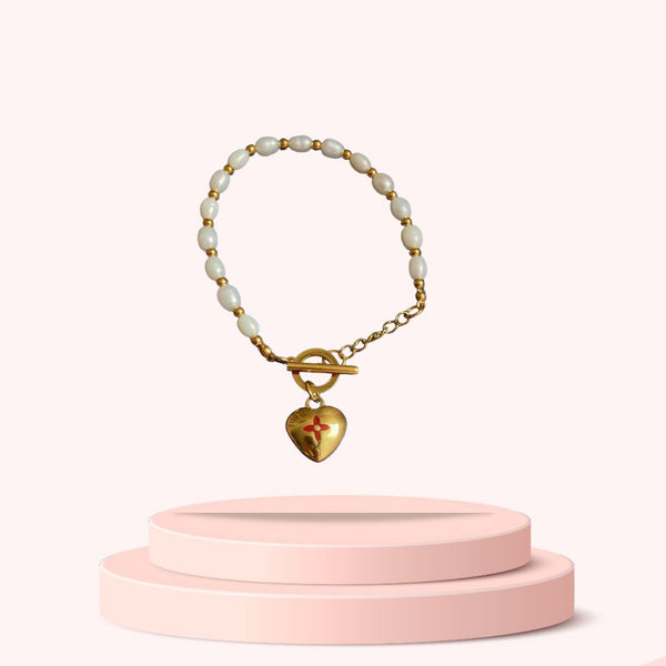 Authentic Louis Vuitton Mini Heart Charm- Reworked Bracelet