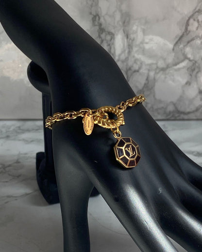 Authentic Louis Vuitton Brown Pendant Reworked Bracelet