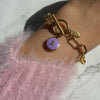 Authentic Louis Vuitton Purple Logo Pastilles Pendant- Bracelet