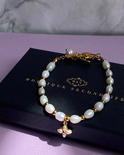 Authentic Louis Vuitton Floragram Pendant- Reworked Bracelet