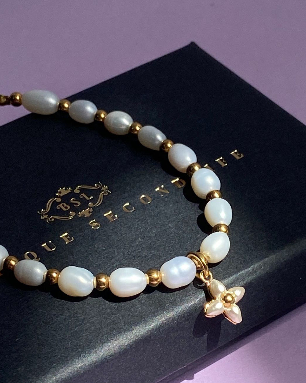 Authentic Louis Vuitton Floragram Pendant- Reworked Bracelet