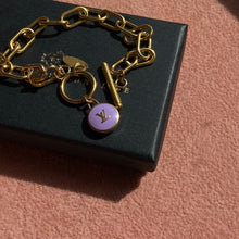 Load image into Gallery viewer, Authentic Louis Vuitton Purple Logo Pastilles Pendant- Bracelet