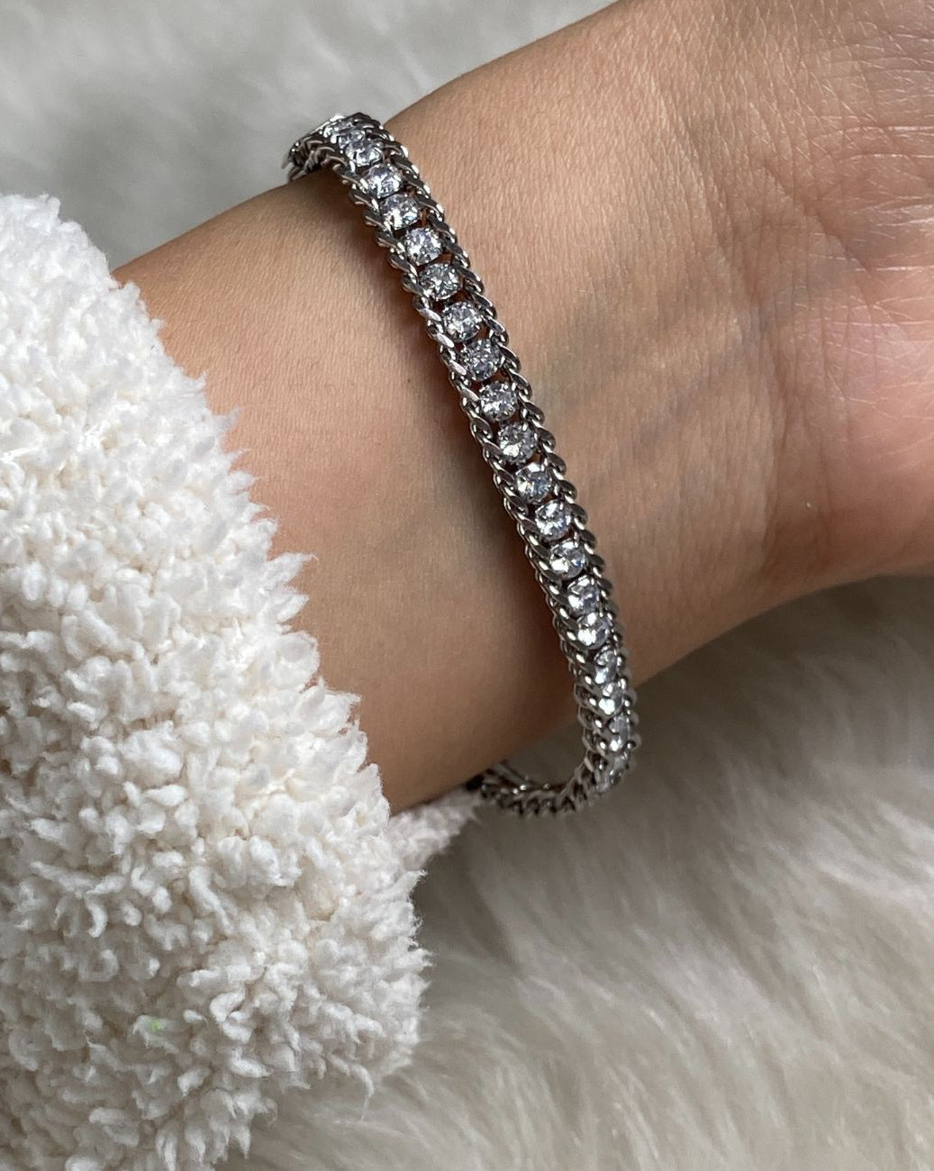 Authentic Prada tag - Repurposed Rhinestone Bracelet