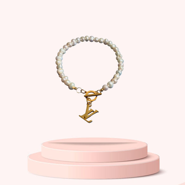 Authentic Louis Vuitton  Logo Pendant- Reworked Bracelet