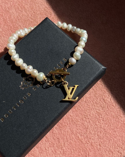 Authentic Louis Vuitton  Logo Pendant- Reworked Bracelet