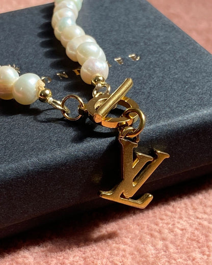 Authentic Louis Vuitton  Logo Pendant- Reworked Bracelet